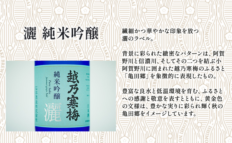越乃寒梅　新　吟醸 720ml・越乃寒梅　灑　純米吟醸 720ml　2本セット