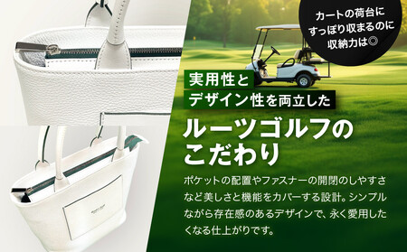 【ルーツゴルフ】カートバッグ ホワイトレザー｜ゴルフ 人気ブランド 飛距離にこだわり