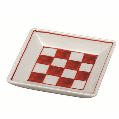 【ふるさと納税】九谷焼　3号皿・赤絵石畳 a01 民芸品 工芸品 焼き物 食器
