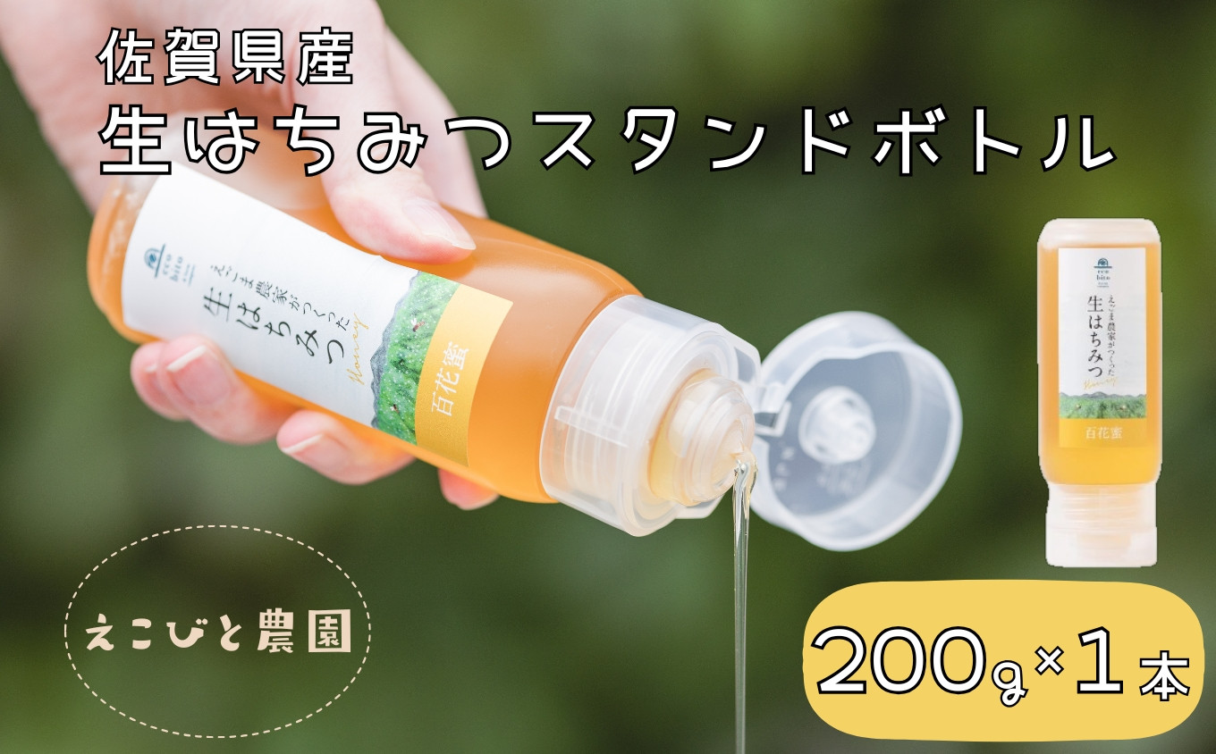
                  佐賀県産生はちみつスタンドボトル200g / 蜂蜜 ハチミツ honey 調味料 国産 / 佐賀県 / 株式会社中村 [41AJCN012]
                