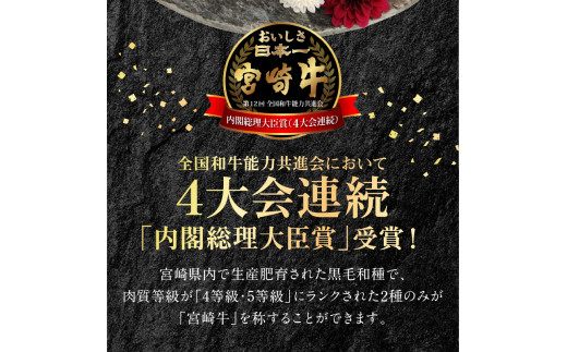 宮崎牛 ロース ステーキ 250g×4 計1kg　N0147‐D0153