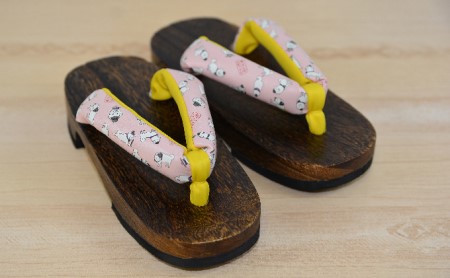 雪丸下駄 子ども用 ピンク  19cm