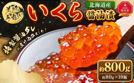 手造り いくら醤油漬 800g (80g×10瓶セット) 北海道産 | いくら いくら いくら いくら いくら _01699