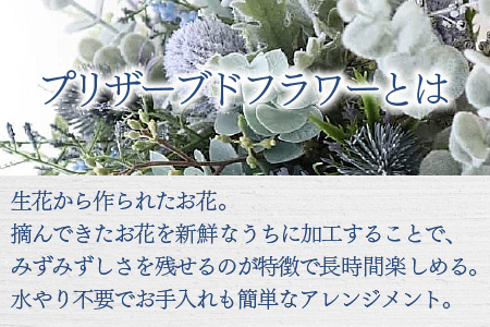 プリザーブドフラワー【ブルー】 2個セット ＜大切な記念日に ペアで飾って＞ ／ インテリア ウェディング 結婚祝 結婚記念日 誕生日 お祝い ギフト プレゼント ブリザーブド フラワー 花 アレンジ