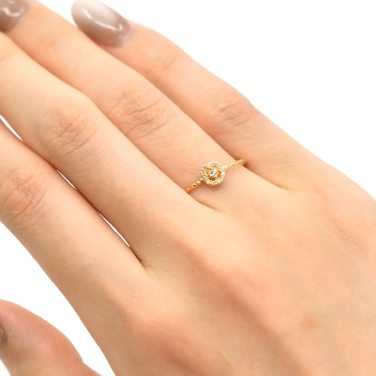 K18ダイヤブリリアントリースリング0.09ct　R223 260-016