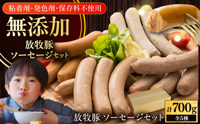 【簡易包装】放牧豚 ソーセージ5種セット《厚真町》【ファーマーズファクトリー株式会社】 ソーセージ ウインナー 粗挽き 無塩せき 冷凍配送 セット 詰め合わせ 北海道 [AXBA004]