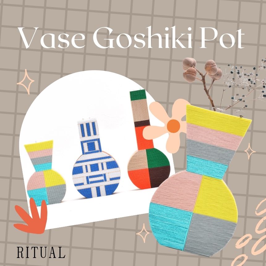【ふるさと納税】水引 木製花瓶 Vase Goshiki Pot【選べるカラー】 | 水引 伝統 受注生産 オブジェ 花瓶 ギフト 贈り物 長野県 飯田市