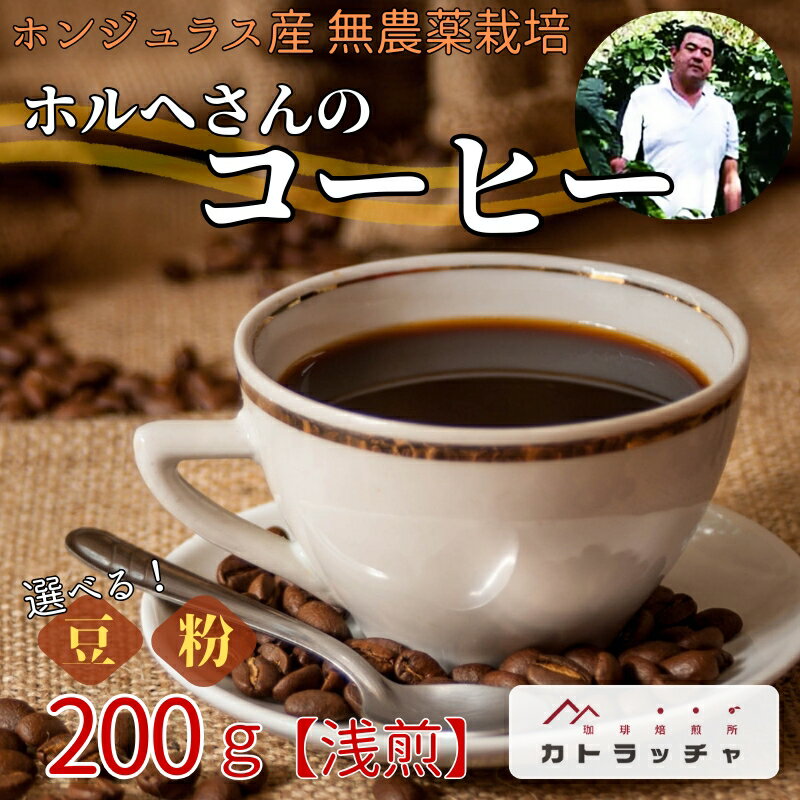 【ふるさと納税】コーヒー 珈琲 【豆／粉 選べる】 200g 飲料 ホンジュラス産 浅煎り 焙煎 無農薬 ホルヘさんのコーヒー カトラッチャコーヒー焙煎所 香り コク プレゼント ギフト 愛媛 伊予市