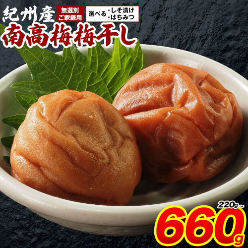 紀州 南高梅 梅干し 選べる はちみつ しそ漬け 送料無料 メール便 ご家庭用 無選別 《30営業日以内に発送予定(土日祝日除く)》和歌山県 日高川町 しそ梅 はちみつ梅