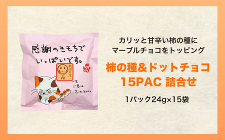 【感謝の気持ちでいっぱいです】ご挨拶にぴったり　柿の種＆ドットチョコ15パック 創信産業【0025-0003-01】