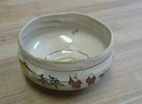 茶碗 赤膚焼大塩昭山 奈良絵 抹茶茶碗 伝統工芸 C-30