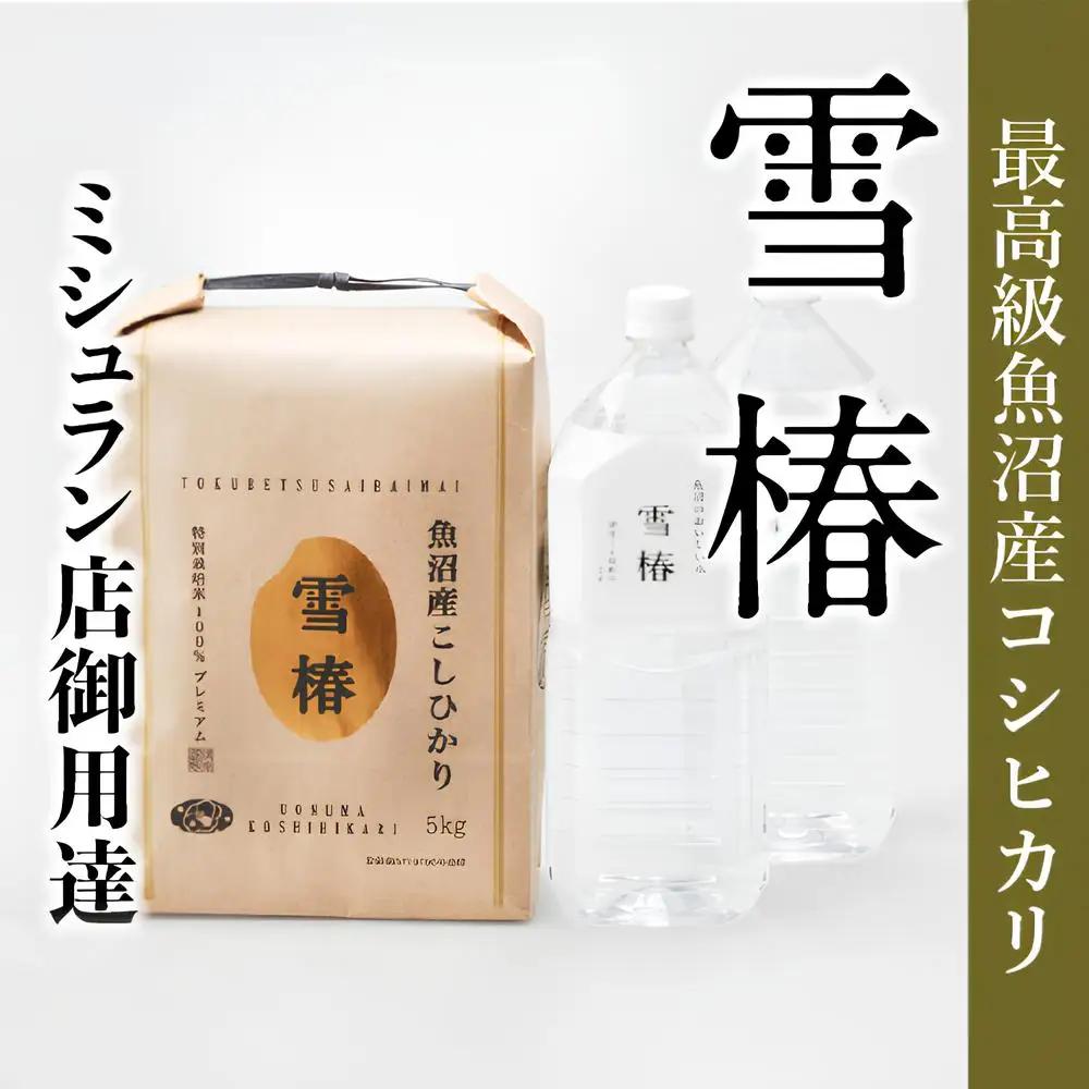 魚沼産コシヒカリ 雪椿 魚沼のおいしいお水とコシヒカリ 雪椿 （5kg×1袋・2l×2本） 特別栽培  | 魚沼 津南町 令和7年産