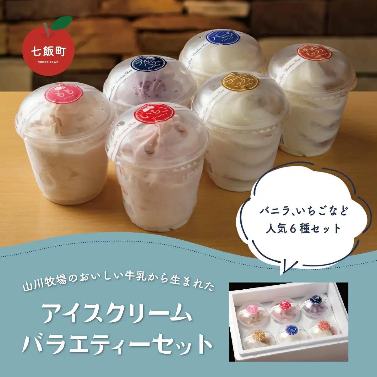山川牧場こだわりのソフトクリームバラエティセット6個入（6種類） NAN007