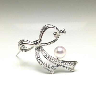 ふるさと納税 志摩市 老舗の真珠専門店・高品質 アコヤ真珠 ブローチ 6.5〜7.0ミリ タイプ:A