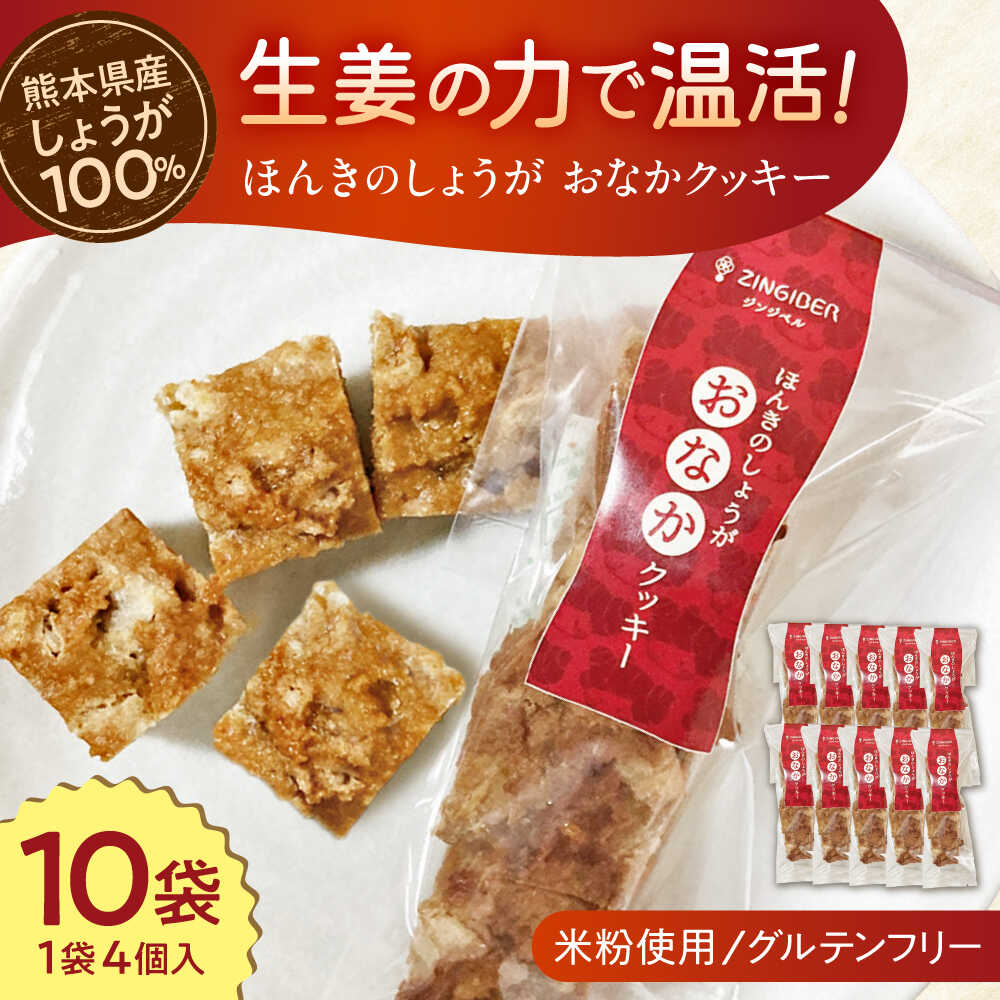 【ふるさと納税】ほんきのしょうが おなかクッキー10袋セット【ジンジベル】 合志市 熊本県 しょうが 生姜 しょうが糖 ジンジャー スライス 菓子 スイーツ 贈り物 かわいい ギフト プレゼント 洋菓子 クッキー 焼き菓子 砂糖 甘味 [AYAD008]