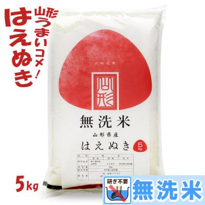 ふるさと納税 鶴岡市 令和7年産 山形県産 はえぬき 無洗米 精米　5kg