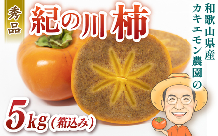 柿 カキエモン農園の紀の川柿 約5kg 18個前後 【2026年10月中旬～11月下旬頃順次発送】/ 果物 くだもの フルーツ 柿 かき 和歌山 人気 送料無料【BX001-kkem001A】