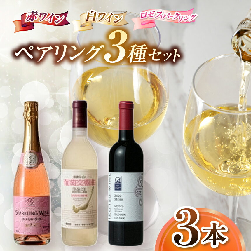 【ふるさと納税】料理で選ぶ『肉・魚・チーズ』にあうペアリング3本セット | ワイン わいん ワイン 白 赤 スパークリング お酒 おさけ 酒 さけ ナイヤガラ セイベル ブラッククイーン 井筒ワイン 五一わいん 林農園 信濃ワイン 塩尻市 長野県 信州