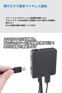 ベッドルームプロジェクターNX1　ブラック ワイヤレスアダプター（USB-C）セット