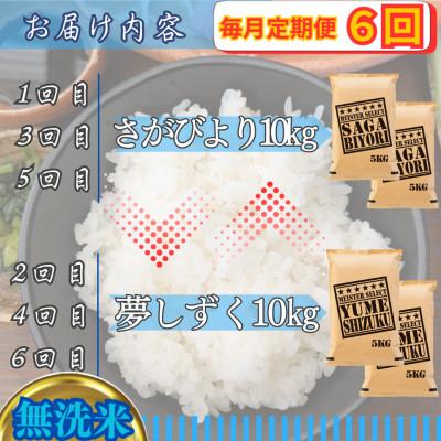 ふるさと納税 江北町 【毎月定期便】【無洗米】食べ比べ10kg(さがびより・夢しずく)(江北町)全6回 |  | 02