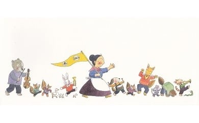 【ふるさと納税】ばばばあちゃんの行進 ジークレー（額付） | 絵本 壁掛け 家具 インテリア 原画