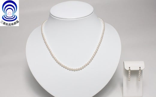 【ふるさと納税】 真珠 ネックレス ピアス セット 3.5～4.0mm あこや パール アクセサリー 希少 ギフト 伊勢志摩 志摩 母の日 ホワイトデー クリスマス 入学式 卒業式 結婚式 冠婚葬祭 / 三重ブランド アコヤ真珠ベビーネックレス・ピアスセット