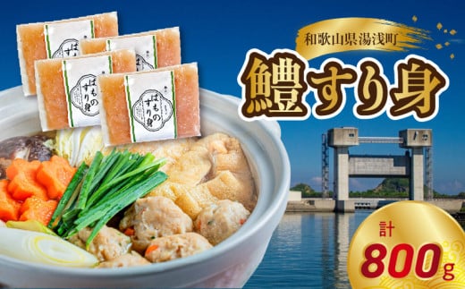 SD1002_鱧すり身 200g × 4個 高級魚 鱧 漁港直送 その日に加工 真空冷凍 鮮度 キープ すり身 鍋 ハンバーグ つみれ汁 高級料亭 気分 味わえる 自宅 簡単 出来立て さつま揚げ 冷凍 お取り寄せ 和歌山県 湯浅町 送料無料