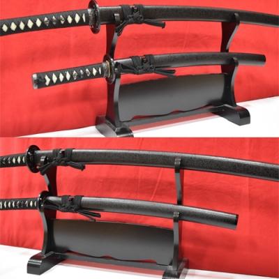 ふるさと納税 関市 模造刀 飾り刀(黒石目) 大小セット 刀掛け付き　( 濃州堂 ) |  | 01