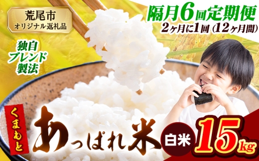 【6回隔月定期便】【2ヶ月に1回届く】熊本県産 くまもとあっぱれ米 白米 ブレンド米 15kg 熊本県産 ふるさと納税  精米 米 こめ ふるさとのうぜい コメ お米 おこめ《お申込み翌月から出荷》