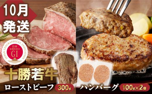 【10月発送】牛肉サミット金賞受賞！十勝若牛のローストビーフ・ハンバーグセット 国産 小分け 簡単調理 惣菜 おかず ハンバーグ お弁当 焼くだけ 牛肉 牛 肉 ローストビーフ ブランド牛 冷凍 国産 北海道 十勝_S003-0025-10
