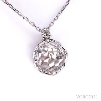 ふるさと納税 甲府市 K10WGクリアクォーツフラワーカットダイヤネックレスMINAMOセッティング VO0072PCQ |  | 01