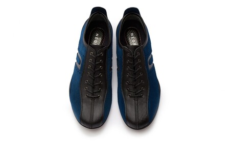 NEGRONI(ネグローニ) ドライビングシューズ イデアコルサ トスカーナスエード&カーボンファイバー（カラー：インクブルー、サイズ：24.5cm）【041-004-3-2】