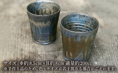 黒金彩 焼酎 カップ 2個 セット [ 唐津焼 ] 雅樂窯 [ASE005]
