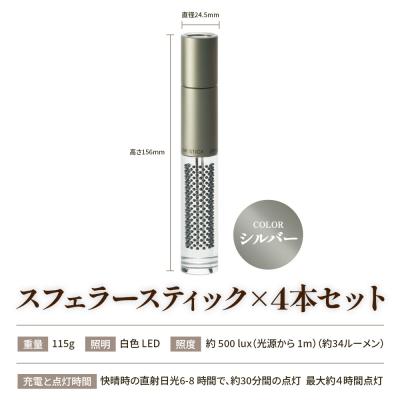ふるさと納税 恵庭市 【世界初の全方位受光ソーラー】スフェラースティック(カラー:シルバー)×4本セット【080021】 |  | 03