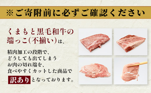 【訳あり】くまもと黒毛和牛 の 端っこ (不揃い) 切り落とし 切れ端 500g 本場 熊本県 ブランド 牛 黒毛 和牛 上質 国産 牛肉 熊本県 113-0528