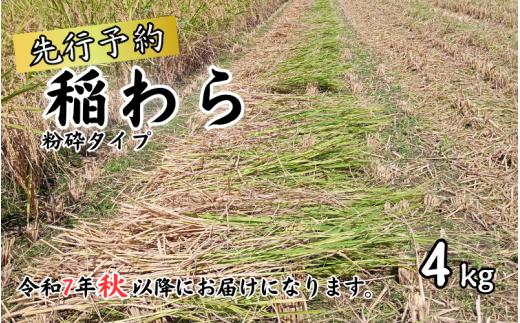 岩美町産コシヒカリの稲わら （粉砕タイプ）４kg｜鳥取 岩美 稲わら わら 藁 家庭菜園 先行予約 お届けは令和7年10月～【34007】