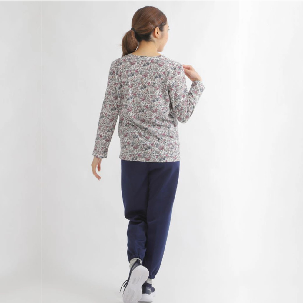 No.1182-01 サイズMもんぺ レディース ネイビー 裏起毛 無地