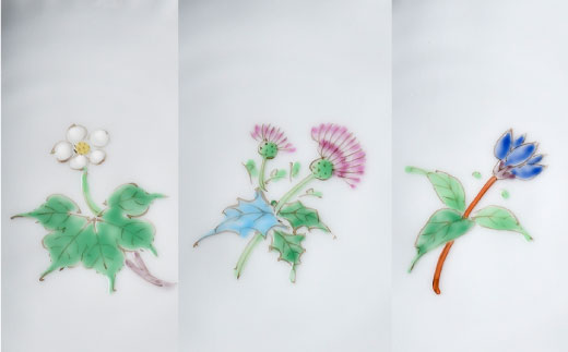 【波佐見焼】一つ花銘々皿 小皿 3枚セット【藍水】 [GB18]