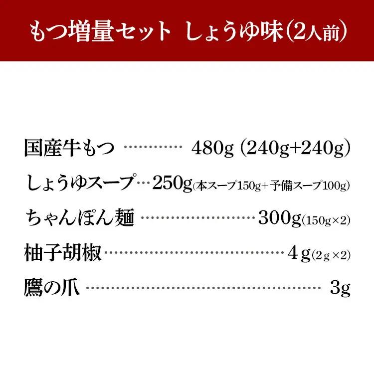 ＜もつ増量＞博多もつ鍋おおやま しょうゆ味2人前CQ008