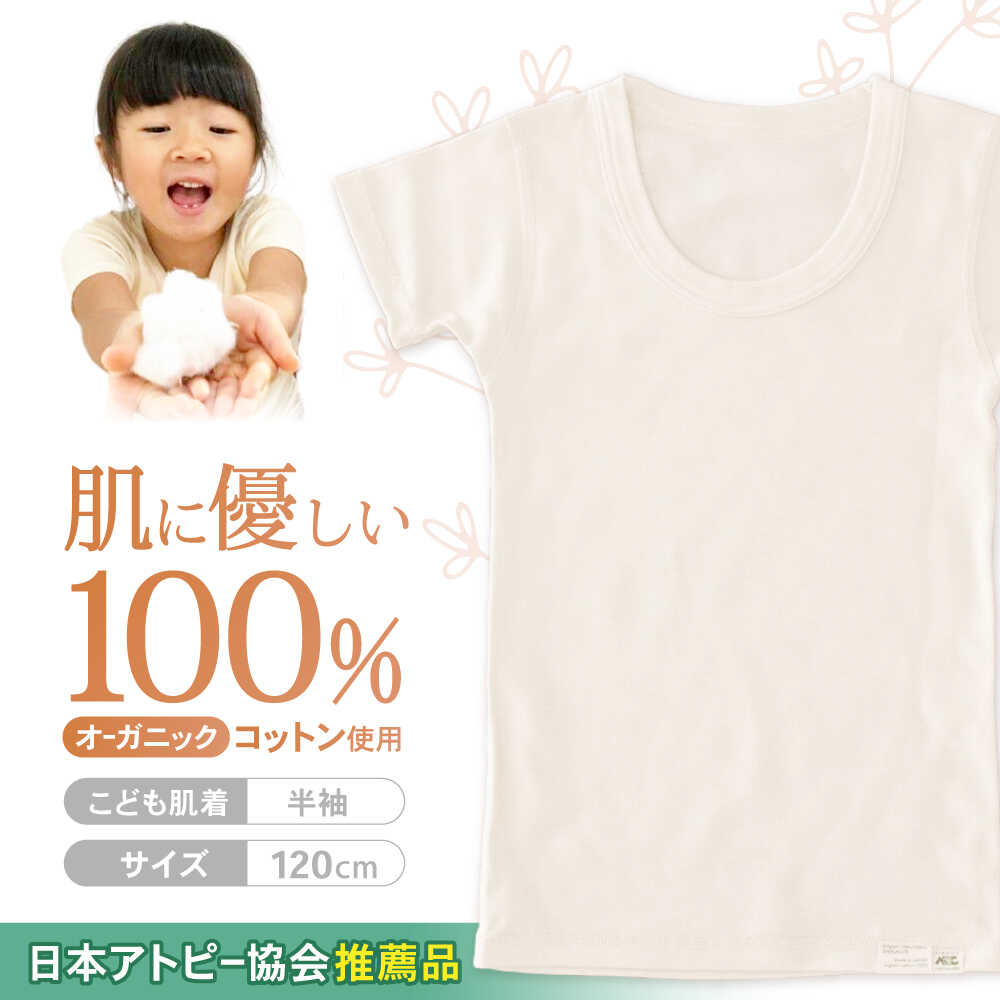 【ふるさと納税】オーガニックコットンこども肌着半袖(120cmサイズ)・日本アトピー協会推薦品 / シャツ 新生児用 赤ちゃん 綿 コットン / 諫早市 / 株式会社美泉 [AHAP023]