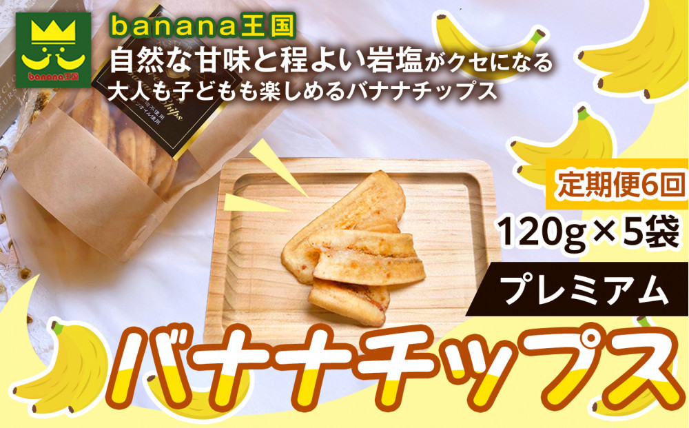 【定期便6ヶ月】【軽やかな食感の贅沢おやつ】プレミアムバナナチップス 120g 5袋 ｜ドライフルーツ おやつ スナック お菓子 軽食 スイーツ サクサク おつまみ ギフト プレゼント お配り 家庭用