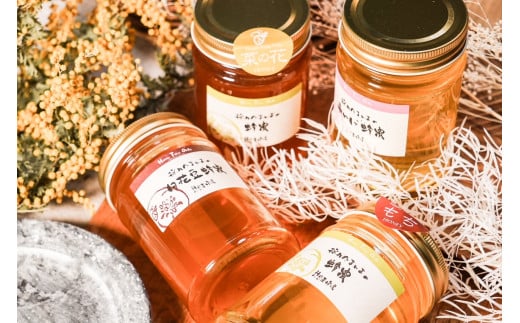 【国産蜂蜜】４５０ｇ食べ比べ4種セット