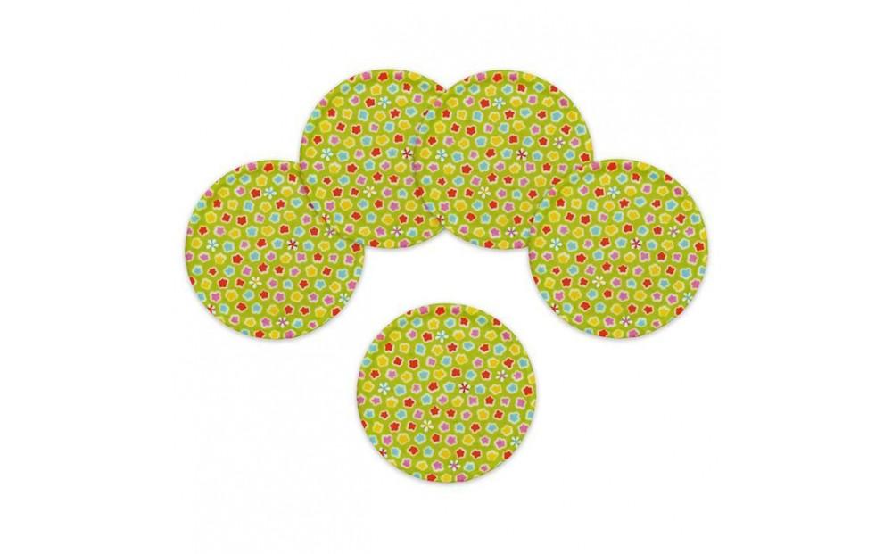 タツクラフト 友禅和紙コースター 5枚セット 桜 金平糖 緑 【Tk344】 303446_DA90140VC09