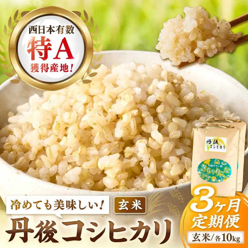 【3ヶ月定期便】直売所直送「令和7年産　京丹後市産　コシヒカリ」　玄米10kg ふるさと納税 米 玄米 特A 検査1等米 国産 こめ ごはん 京都産 コシヒカリ 農家応援 生産者応援 送料無料
