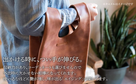 コニー（ 金具を使わないハンドバッグ ）（ オイルレザー・グリーン）　BK095