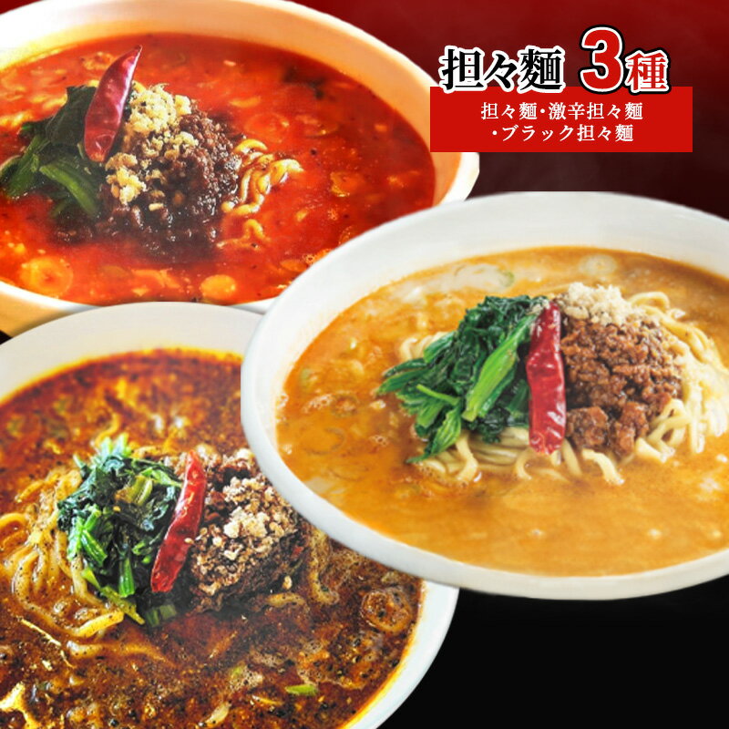 【ふるさと納税】担々麺3種（担々麺・激辛担々麺・ブラック担々麺） ラーメン 麺類 食べ比べ セット