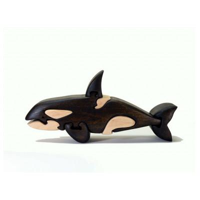 ふるさと納税 河内長野市 シャチの木製パズル 知育玩具