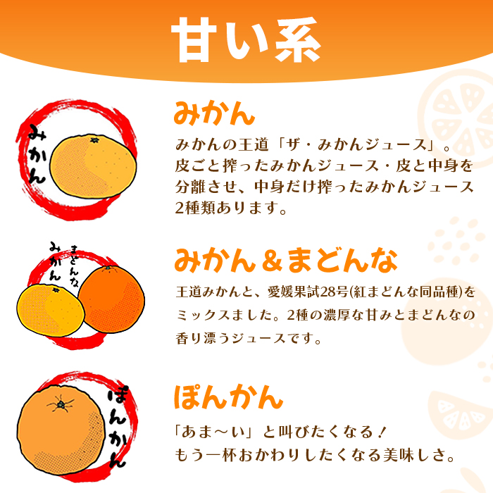 ＜一歩会 ジュエリーボックス ジュース飲み比べセット 720ml×3本入り（果汁100%ストレートジュース）＞ 愛媛 みかん ミカン 柑橘 果物 フルーツ 特産品 渡江から一歩を踏み出す会 愛媛県 西