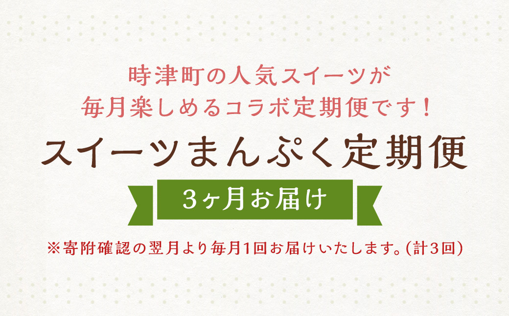 【3ヶ月連続定期便】時津のスイーツまんぷく定期便