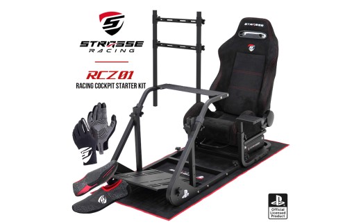 STRASSE RCZ01 レーシングコックピット スターターキット[シート/フロアマット/モニターベース/グローブ/シューズ付]／ コスティック 高級感 極上の座り心地 奈良県 御所市